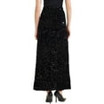 thumbnail image 4 of Falda Maxi de Terciopelo con Lentejuelas de Cintura Alta Elástica INSPIRE CHIC para Mujeres S Negra, 4 of 6