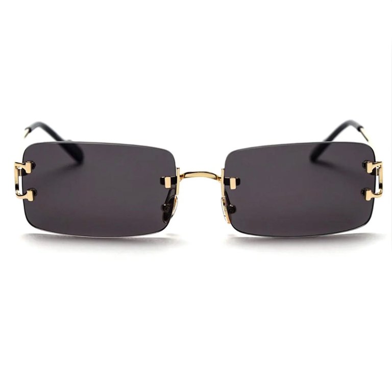 Framless Sunglasses Retro 90s Rimless Hip Hop Fashion Dark  display picture 3