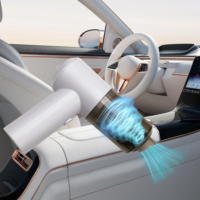 YIMWNYI Car Vacuum Cleaner, Wireless Handheld Vacuum, Strong Suction, Mini Portable Vacuum for Car and Home Cleaning, Compact Design, Lightweight Cordless Vacuum for Stains and Debris