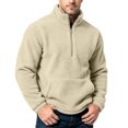 thumbnail image 3 of qafoshin Men's Fleece Half Zip Pullover Sweatshirts Fall Winter Casual Long Sleeve Solid Color Warm Tops, 3 of 7