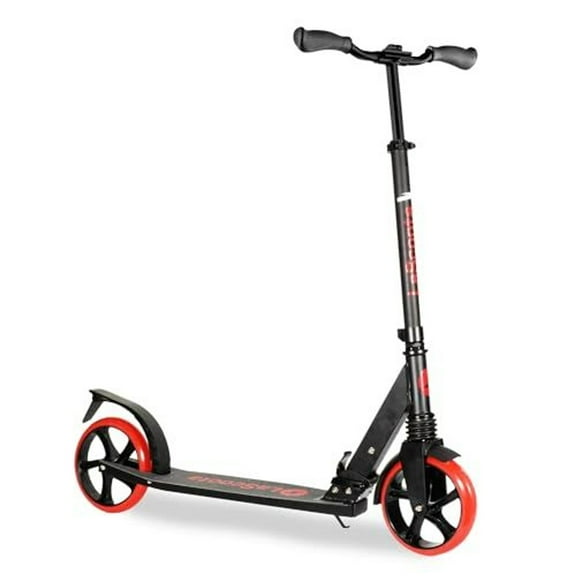 LaScoota Kick Scooter for Adults & Teens - for Youth 12 Years and Up and Men & Women - Lightweight Foldable Adult Scooter with Large Sturdy Wheels 220lbs (Teen, Red)