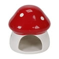 thumbnail image 1 of Almencla Ceramic Hamster House Cute Outdoor Sturdy Habitat for Rats Gerbils Squirrels Red, 1 of 8