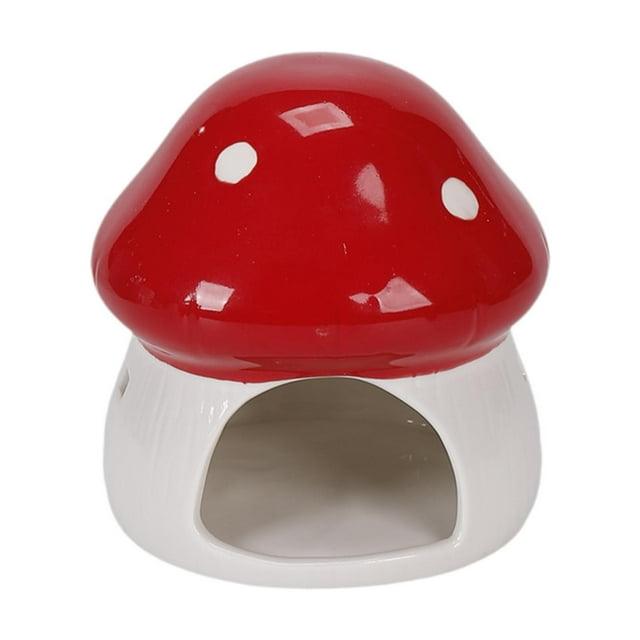 Almencla Maison en Céramique pour Hamster Mignonne d'Extérieur Habitat Robuste pour Rats Gerbilles Écureuils Rouge