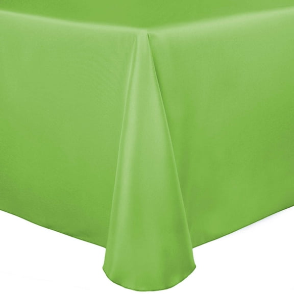 Ultimate Textile (3 Pack) Satin 70 x 104-Inch Oval Tablecloth - for Home Dining Tables, Apple Green