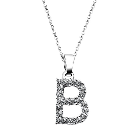 Personalized Name Necklace, Elegant 26 English Letter Pendant Jewelry, Alloy Custom Initial Chain Necklace Gift for Women