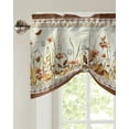 thumbnail image 2 of Autumn Plants Flowers Rustic Vintage Kitchen Valance Curtain Window Valance for Living Room Bedroom Tie Up Valance Curtain, 2 of 6