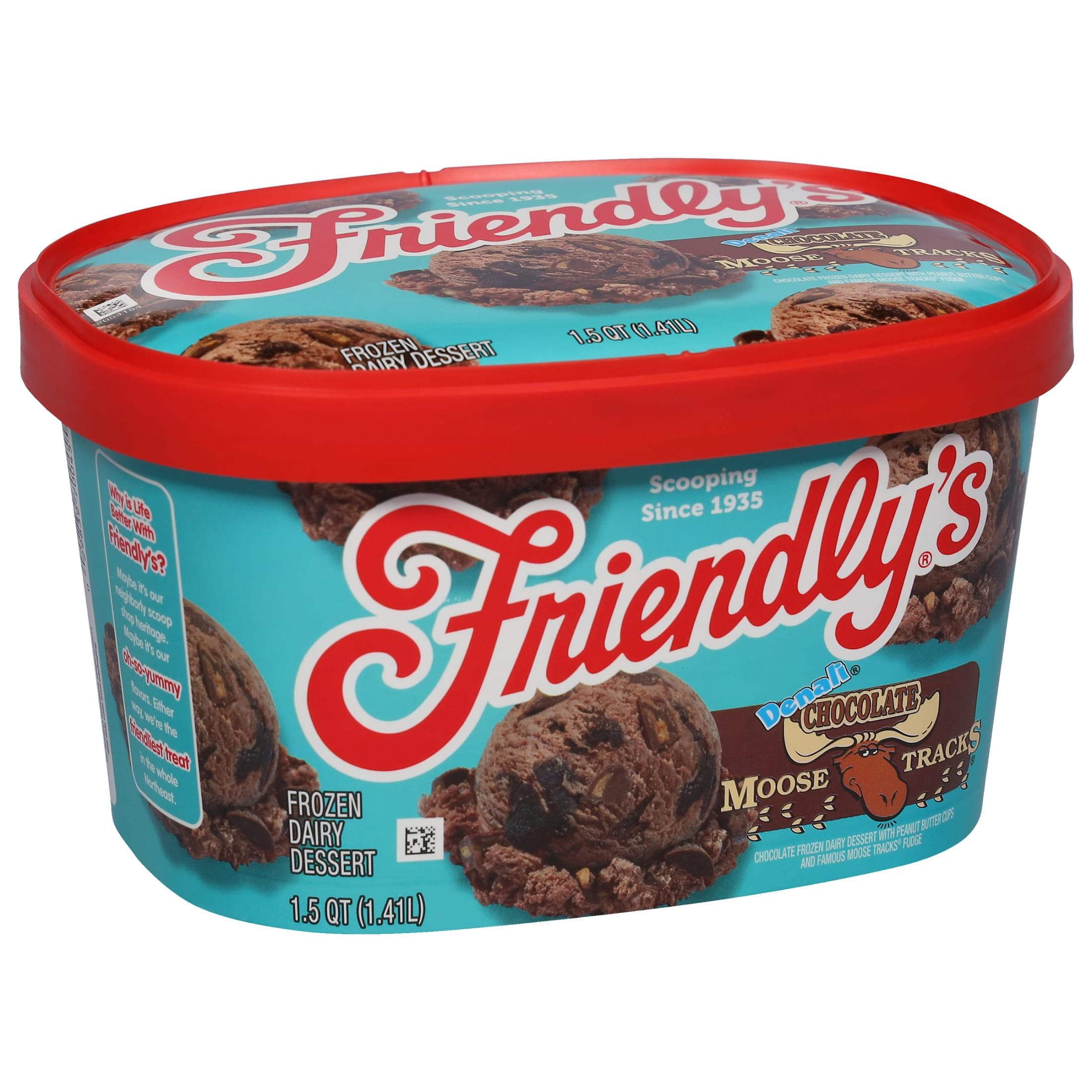 Friendly's Chocolate Moose Tracks Frozen Dairy Dessert - 48 Fl Oz