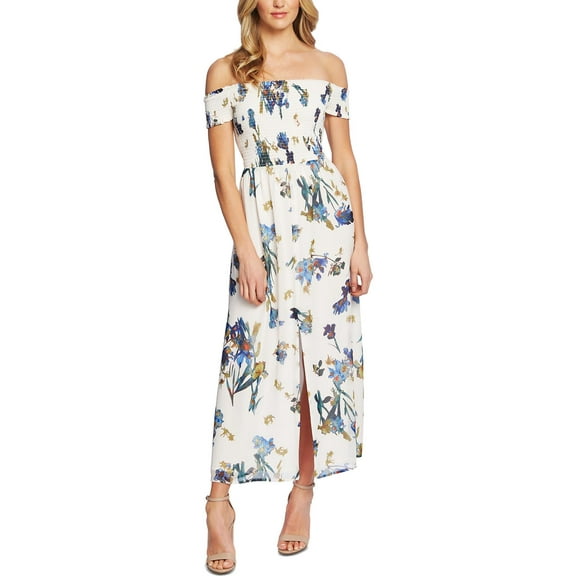 CeCe Womens Off-The-Shoulder Floral Print Midi Dress