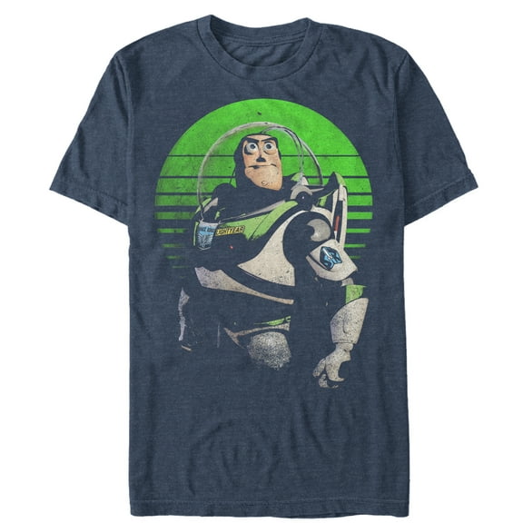 Men's Toy Story Distressed Buzz Lightyear Pose  Graphic Tee Navy Blue Heather Large