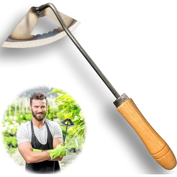 Apuakthei Keimoto Herramientas manuales de jardinería Pala de azada Accesorios para extractor de malas hierbas Regalos de jardinería duraderos y afilados para mujeres Azada Herramienta de jardín