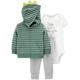 thumbnail image 1 of Conjunto Child of Mine Niño 18M Rayas y Dinosaurios Verde 3 Piezas, 1 of 4