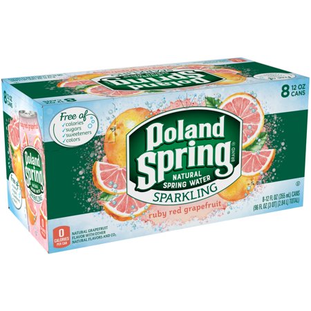 POLAND SPRING Sparkling Ruby Red Grapefruit Natural Spring Water 8-12 fl. oz. Cans - Walmart.com