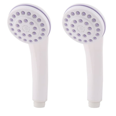 Home Bathroom Plastic Nonslip Handle Bath Handheld Shower Spray Head White 2 Pcs Home Bathroom Plastic Nonslip Handle Bath Handheld Shower Spray Head White 2 Pcs