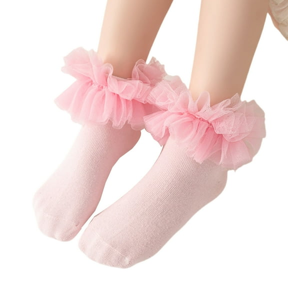 lixuesong Set of 1 Pair Baby Short Socks with Large Ruffle Trim for Spring and Fall 1 to 10  Year Kids Ankle Socks Comfortable