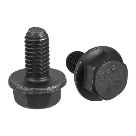 

M6x12mm Hex Flange Bolts 10 Pack 10.9 Grade Carbon Steel Hexagon Head Screws