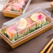 Matsuri Vision Clear Plastic Lid - Fits Large Sushi Container - 100 count box
