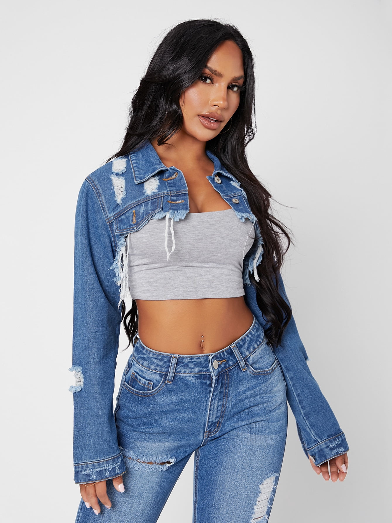 Women's Super Crop Denim Jacket 