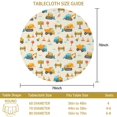 thumbnail image 2 of Excavator and Road Barrier Beige Pattern Round Tablecloth 70"x70", Wrinkle Resistant Wipeable Table Cover for Kitchen Dining Room Picnic Patio and Party, 2 of 3