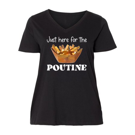 

Inktastic Canada Day Just Here for the Poutine Women s Plus Size V-Neck