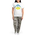 thumbnail image 4 of CafePress - Peace In Ukraine. Stand With Ukraine. Supp Pajamas - Women's Short Sleeve Print T-Shirt and Pants Light Cotton Pajama Set, 4 of 7