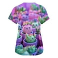 thumbnail image 5 of LHVUOA Womens Scrub Tops Cute Animals Printed Short Sleeve Tops Plus Size Loose Fit Nursing Uniforms, 5 of 5