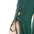 thumbnail image 5 of DAIZBELLA Green Medieval Renaissance Dress Lace-up Vintage Dress with Long Trailing Sleeves, L, 5 of 6
