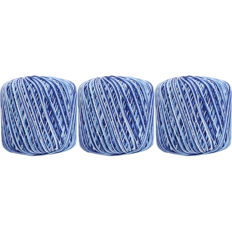 Multicolor Cotton Crochet Thread - Size 10 - Variegated Denim