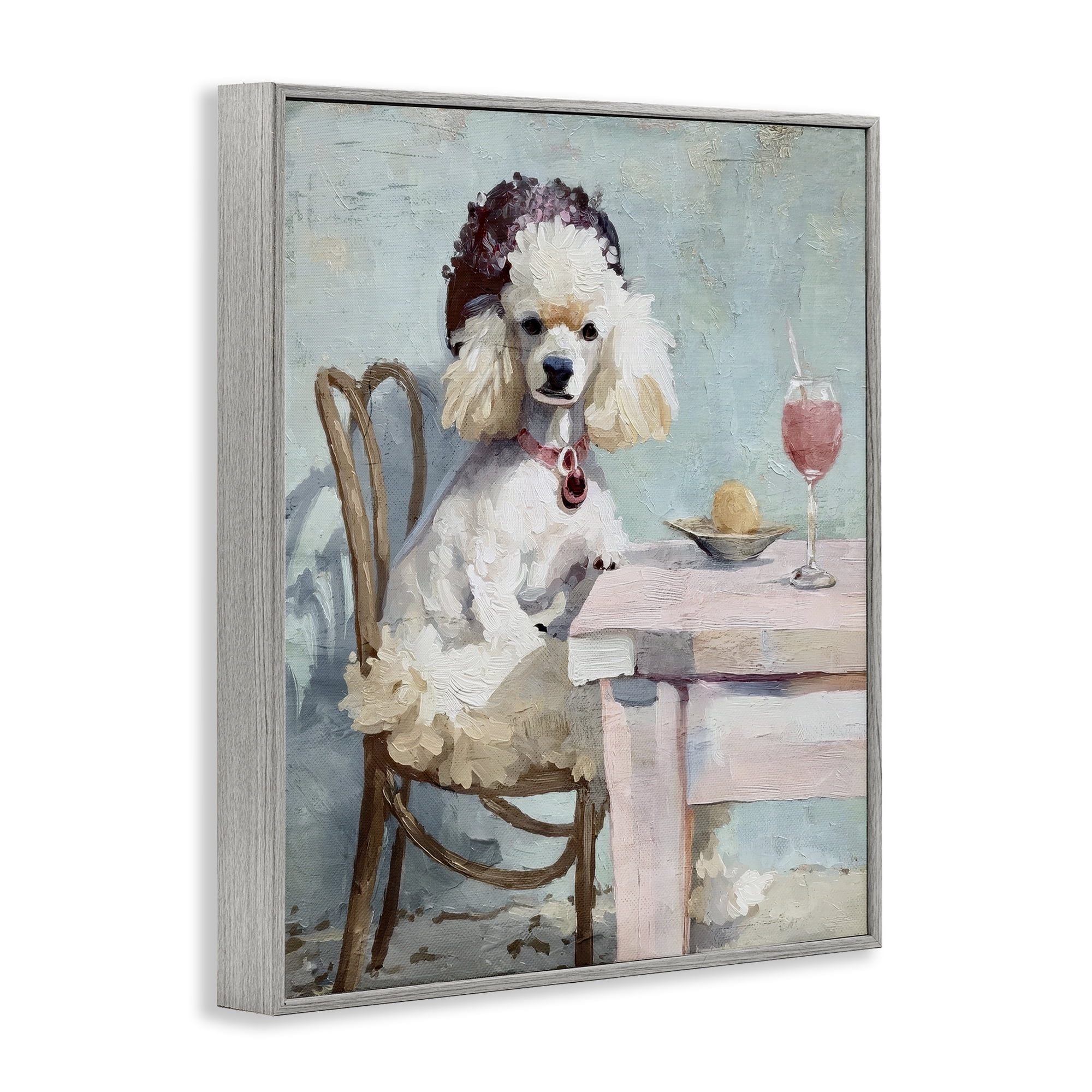 Stupell Industries Ladies Who Lunch Poodle Gray Framed Giclee Art, design by Annabelle Hall