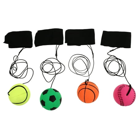 

FRCOLOR 4Pcs Fluorescent Elastic Balls Wrist Balls Hand Toss Toy Balls Kids Plaything