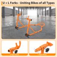 thumbnail image 2 of Motorcycle Stand – 850 lb Capacity Front & Rear Combo – Universal Paddock Lift – Wheel Jack Stand – Fits Most Brands, 2 of 7