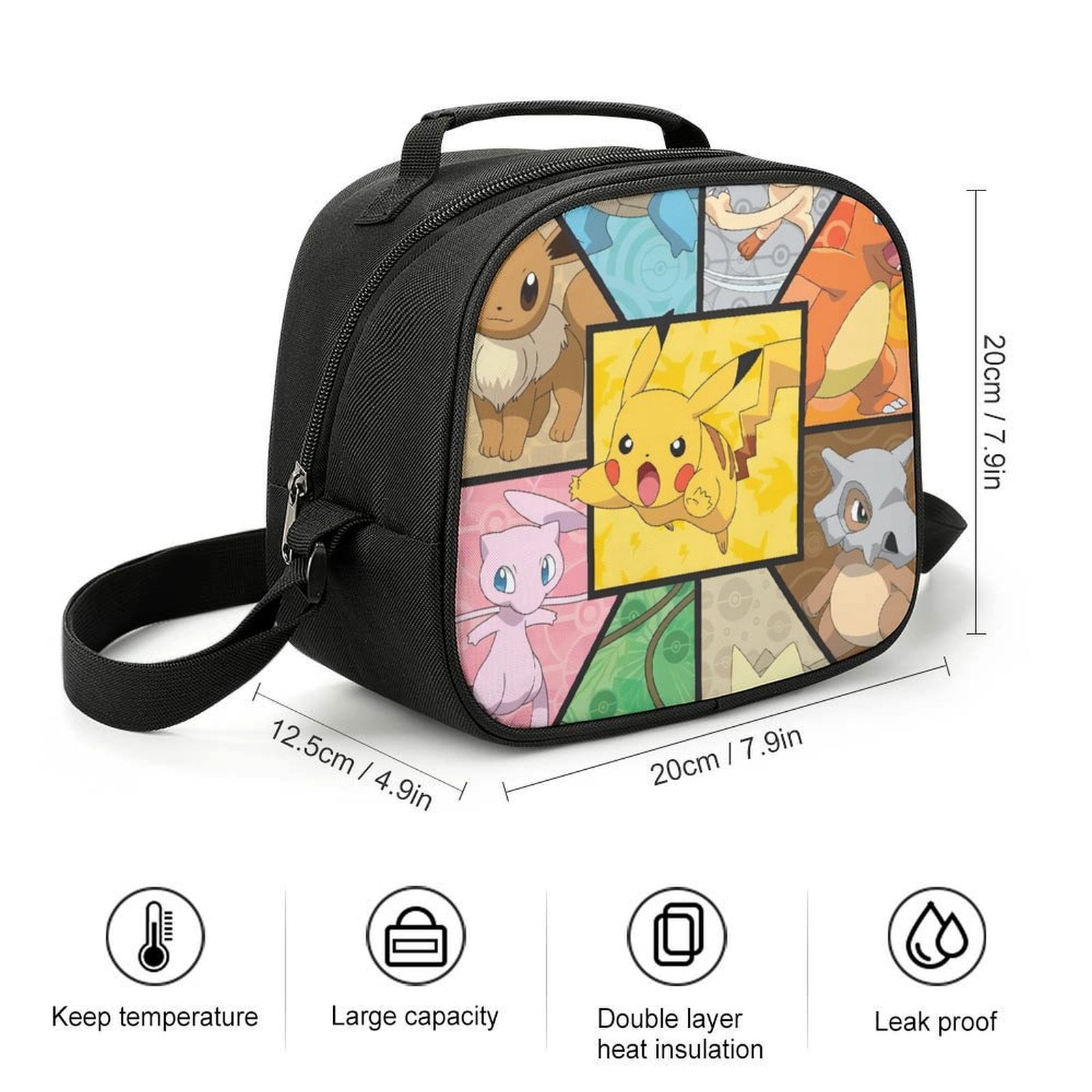 Poke-mon Cartoon Lunch Bags Are Suitable For Work Travel And Outdoor Activities One size