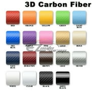 EZAUTOWRAP 3D Carbon Fiber Textured Black Shiny Car Vinyl Wrap Sticker Decal Film Sheet Decoration