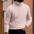 thumbnail image 5 of Rloper-Lop Mens Cable Knit Sweaters Casual Soft Pullover Sweaters Turtleneck Slim Fit Tops Long Sleeve Winter Thermal Jumper Shirts Khaki XXL, 5 of 5