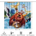 thumbnail image 2 of Temporada abierta-theme 4-Piece Shower Curtain Set with Rugs, Waterproof Bathroom Decor Set Includes Bath Mat, U-Shaped Rug, Toilet Lid Cover and Curtain with Hooks, 2 of 6