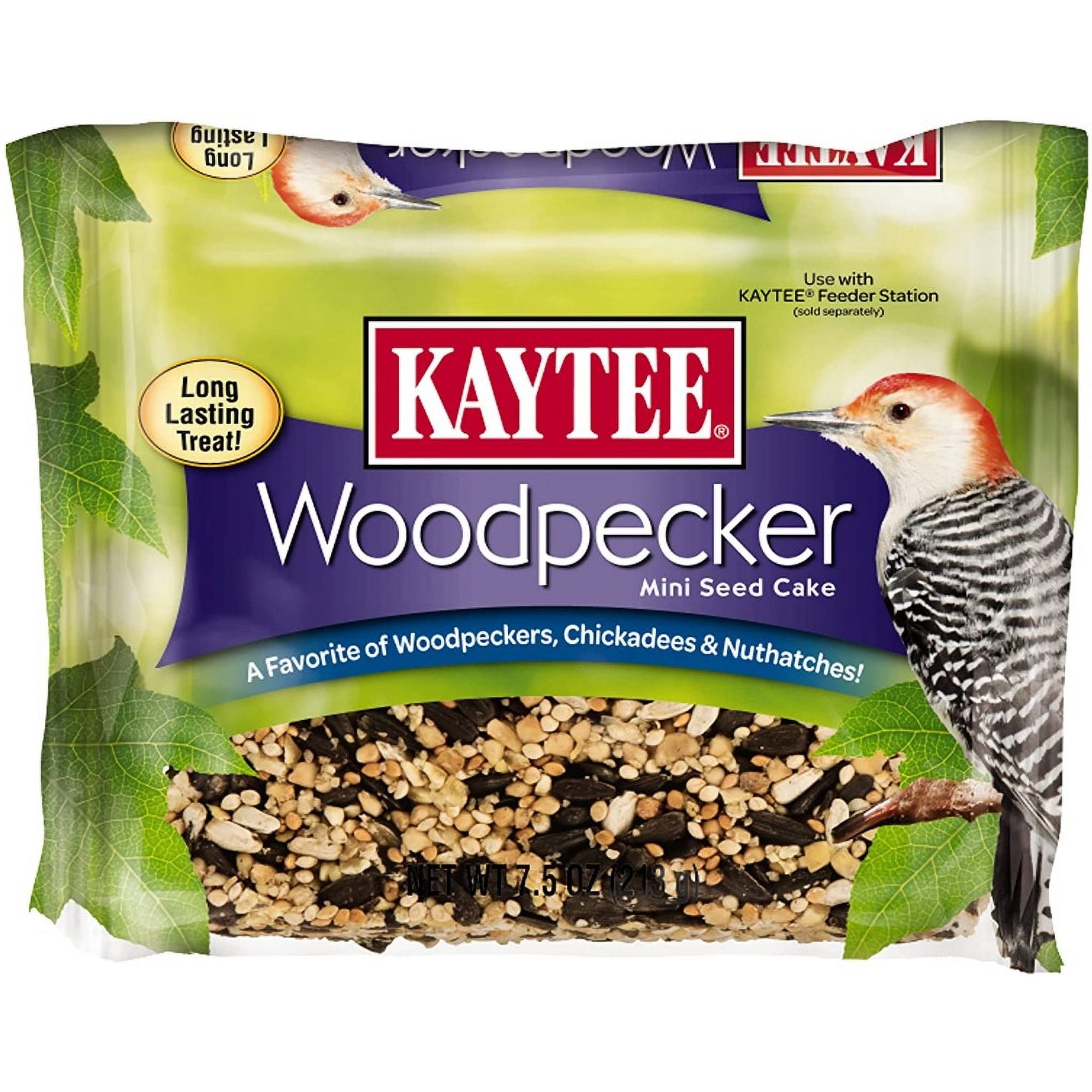 Kaytee Woodpecker Mini Honey Seed Cake For Energy Support [Bird Wild Bird Food, Kaytee, Bird Supplies] 7.5 oz