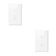 thumbnail image 1 of Billuyoard Interruptor táctil Tuya WiFi de EE. UU. Sensor inalámbrico Panel de vidrio templado Interruptores de encendido / apagado inteligentes para Blanco 2 bandas 2piezas Billuyoard CBP184531, 1 of 6