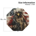 thumbnail image 2 of Honeii Bald Eagle Soldier print Leather Coaster Set of 4, ideal for safeguarding your furniture from drinks spills and effortless cleanup-Octagon, 2 of 6