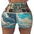 thumbnail image 2 of Fotbe Comic Airplane Cockpit Illustration Shorts Sin Costuras – Shorts Deportivos de Cintura Alta para Mujer, Elásticos para Gimnasio, Yoga, Running o Ciclismo-XX-Large, 2 of 8