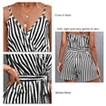 thumbnail image 1 of Mono De Verano Con Lazo A Rayas En La Cintura, Mono Cruzado Con Cuello En V Y Tirantes De Corte Bajo, Pantalones Cortos Informales Holgados, Mono De Verano ANGGREK Otros, 1 of 6