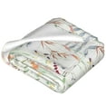 thumbnail image 2 of Bixox Fleece Blanket Wildflower Watercolor 4 Pattern Super Soft Double-Sided Microfiber Flannel Blanket for Sofa, Bed, Couch,Suitable for All Seasons - 80"x60", 2 of 5
