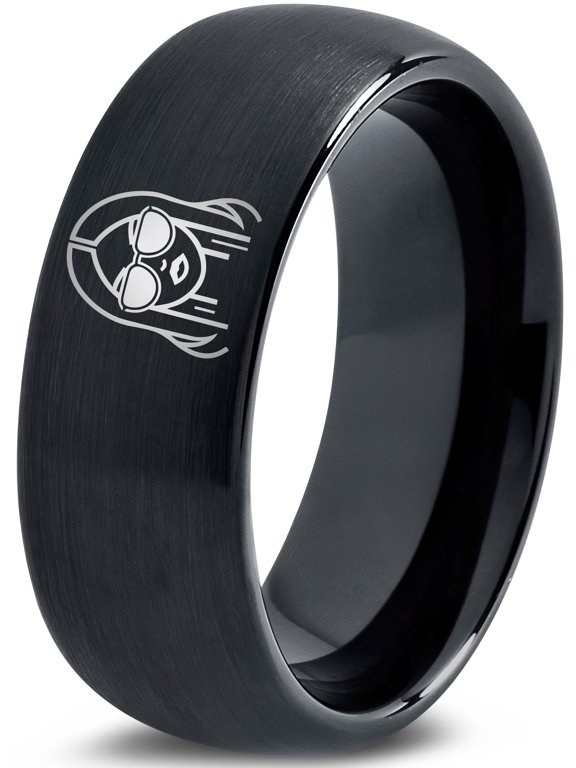 Tungsten Men Wedding Ring Black Best Gift Gamer First Birthday Handwriting Jewelry Nerdy Gifts