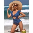 thumbnail image 5 of Women's Backless Tummy Control Swimwear V Neck One Piece Monokini Bath Suit, 5 of 7