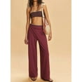 thumbnail image 4 of Women Summer Outfits Lounge 2 Piece Sets Striped Tube Top and Pants Matching Sets Beach Vacation Rose Red L, 4 of 6
