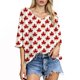 thumbnail image 1 of Tops de verano tallas grandes - Cuello redondo, estampado gráfico, salidas informales, lavables a máquina, S-XXL, 1 of 5