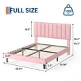 thumbnail image 2 of Velvet Upholstered Bed Frame with Adjustable Tufted Headboard, Platform Design, No Box Spring Required, Easy to Assemble, 2 of 12