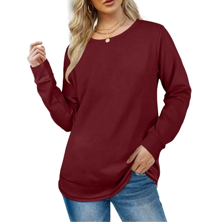 Sweatshirts for Women Crewneck Long Sleeve Shirts Tunic Tops for Leggings