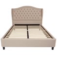 thumbnail image 3 of Lit plateforme Valencia double touffeté en tissu beige, 3 of 3