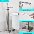 thumbnail image 3 of Brushed Nickel Bathtub Faucet Tub Filler Freestanding Floor Mounted&Hand Shower, 3 of 11
