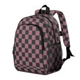 thumbnail image 2 of Pink and Black Checkered Pattern Backpack for School, Cute School Bag with Adjustable Shoulder Straps and Padded Back, 15"x11.42"x5.5", 2 of 5