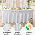 thumbnail image 5 of 2 Pack White Spandex Table Clothes for 6 Foot Rectangle Tables, Wrinkle Free Fitted Table Cover 6ft Stretch Tablecloths Desk Skirt for Parties Weddings Birthday Banquet  Shower, 5 of 6